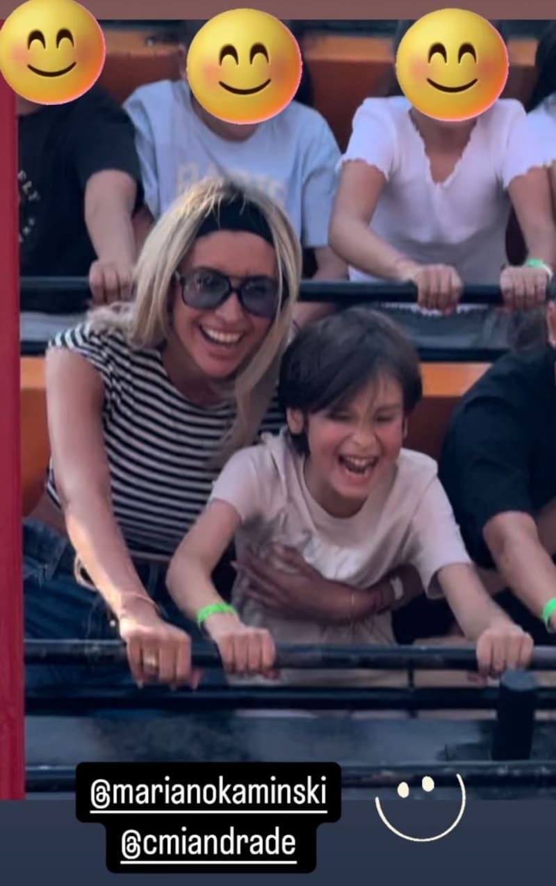 Camila Andrade lo pasó bien junto a Mariano, hijo de Francisco Kaminski.