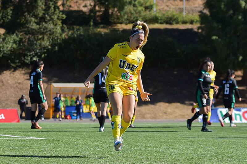 Camila Gómez Ares es la figura excluyente de Universidad de Concepción y una de las goleadoras del torneo. Foto: Campeonato Chileno.