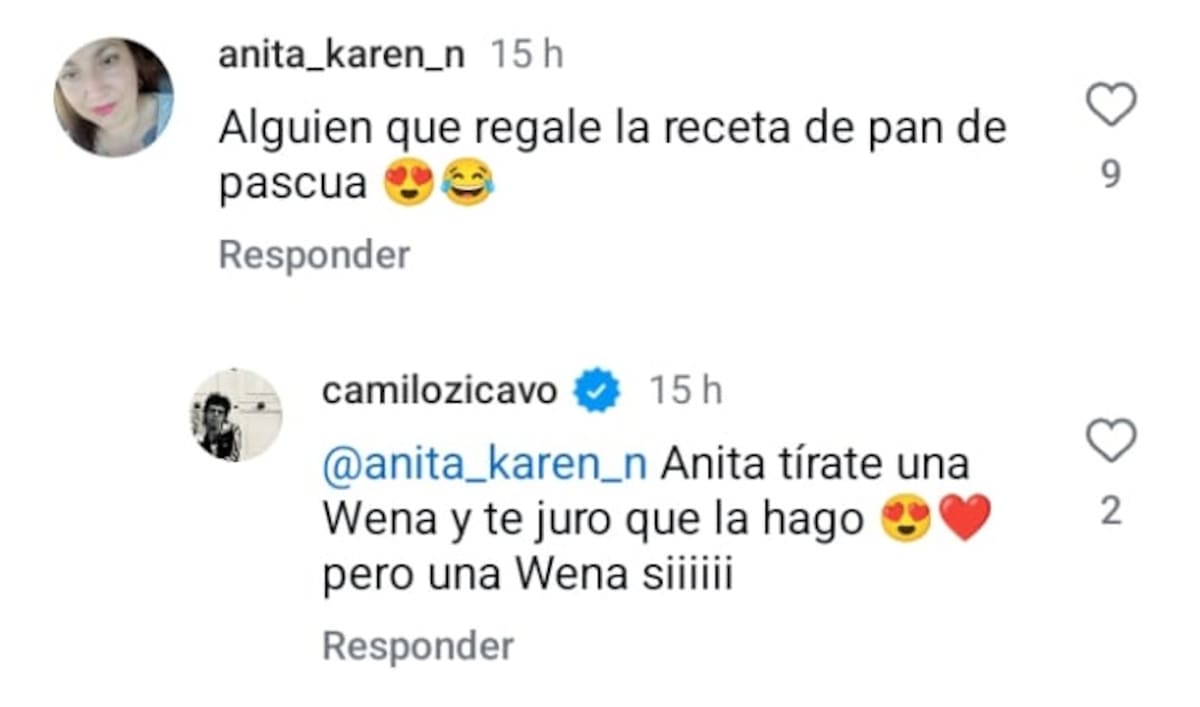 Camilo Zicavo se burló de las recetas que recibió. Créditos: Instagram