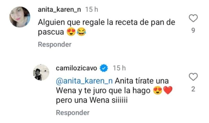 Camilo Zicavo se burló de las recetas que recibió. Créditos: Instagram