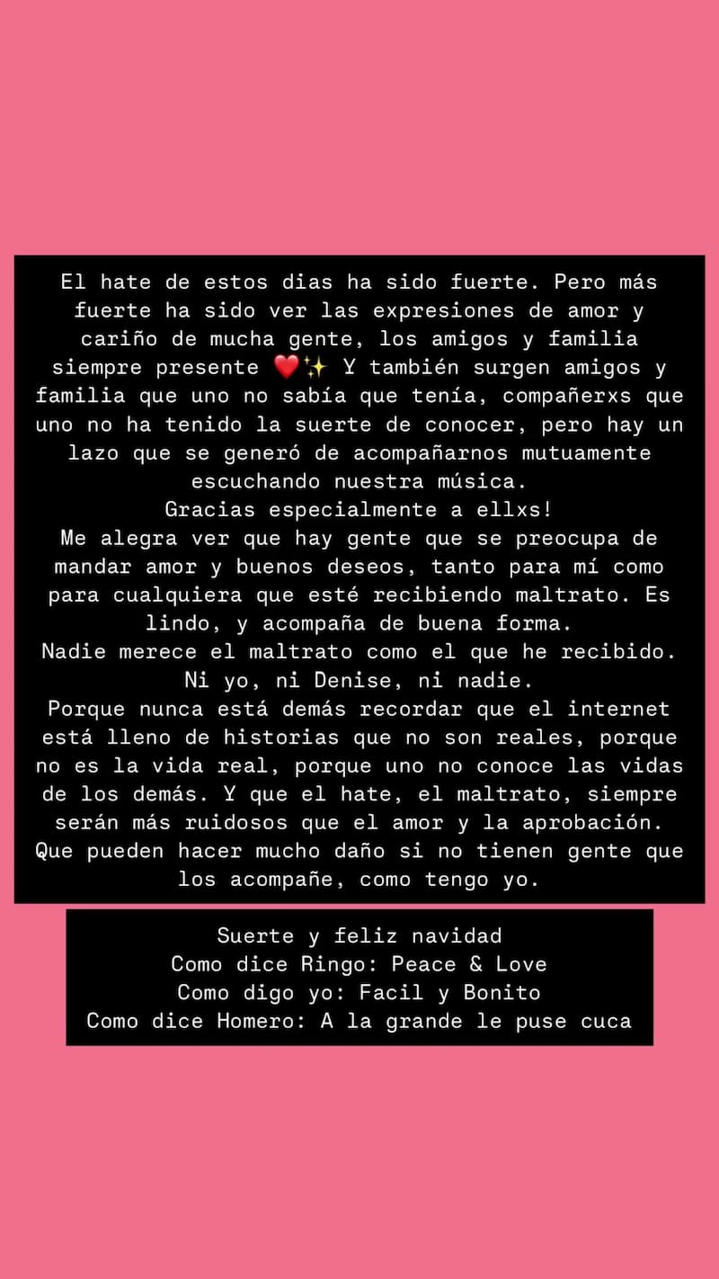 El mensaje completo de Camilo Zicavo en Instagram.