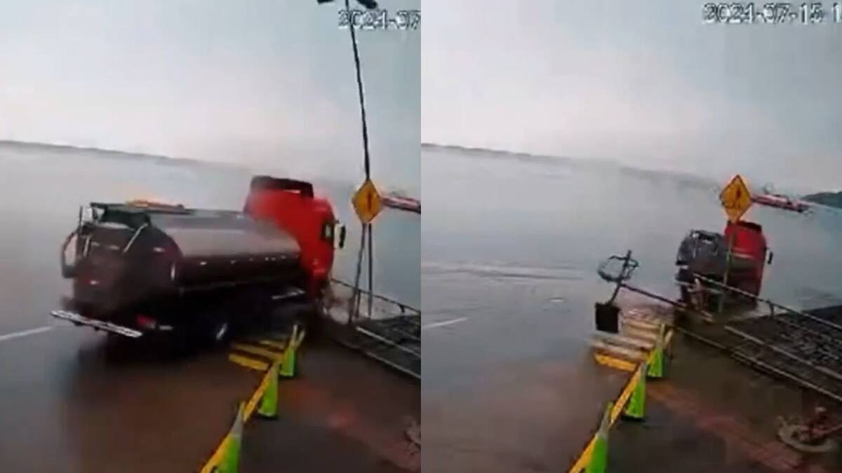VIDEO | Camión cayó al mar en el sur: conductor fue rescatado por teniente de Carabineros