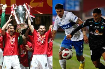 Hasta se calzó la camiseta: Leyenda del Manchester United presenció el partido de la UC ante O’Higgins