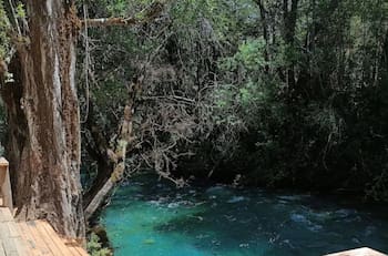 Este camping es una excelente opción para relajarse y descansar de la rutina: Cuenta con un pozón de agua cristalina