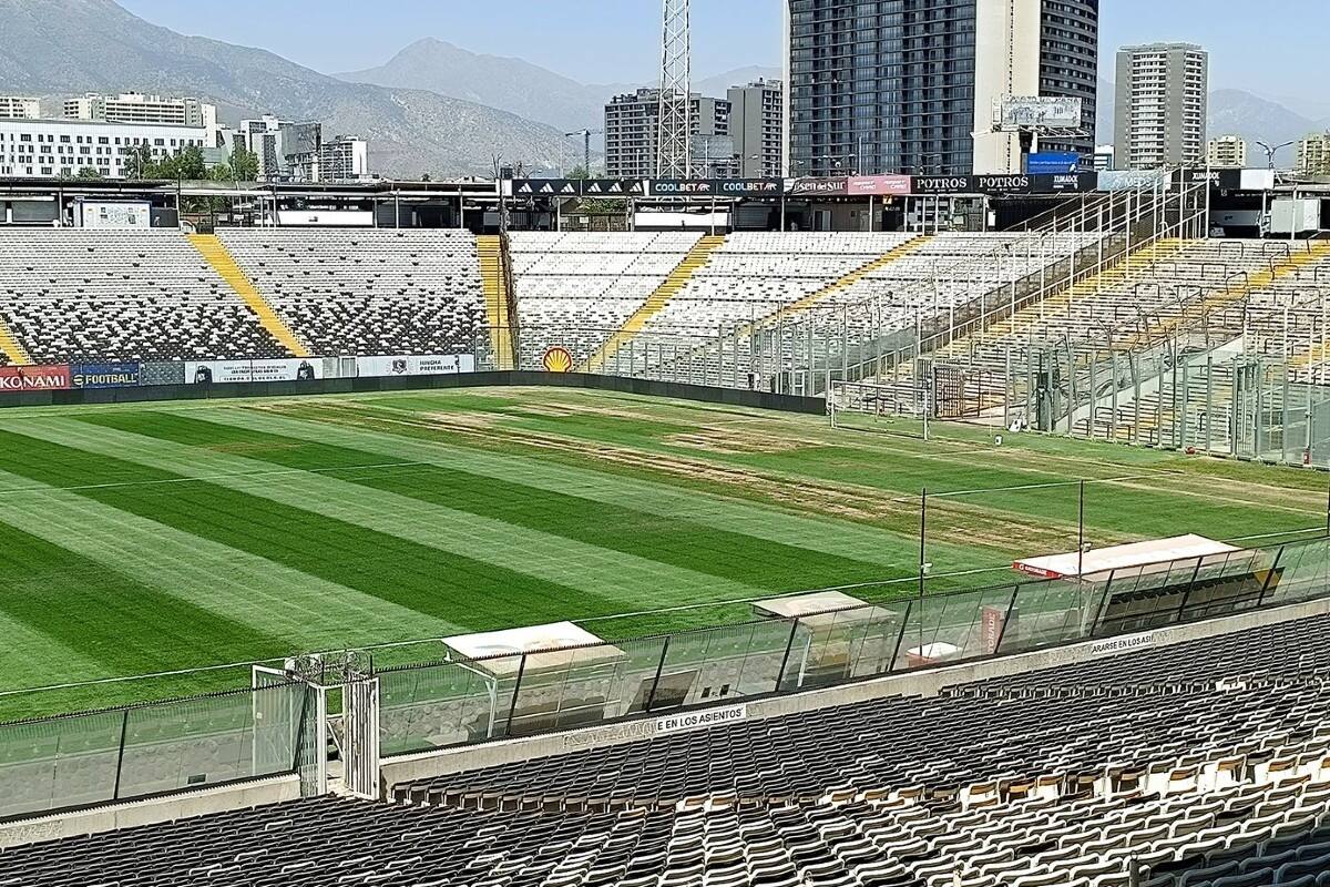 Así ha estado el pasto del Estadio Monumental.