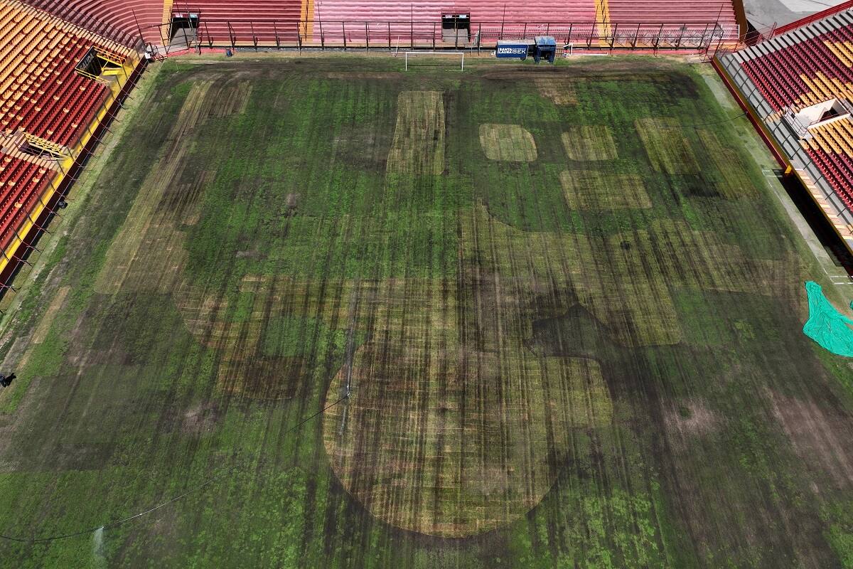El recinto no se encuentra en condiciones apropiadas para un partido de fútbol. Agencia Aton