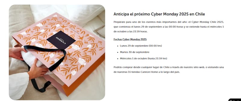 La empresa filtró la fecha de inicio y de término del Cyber Monday 2025.