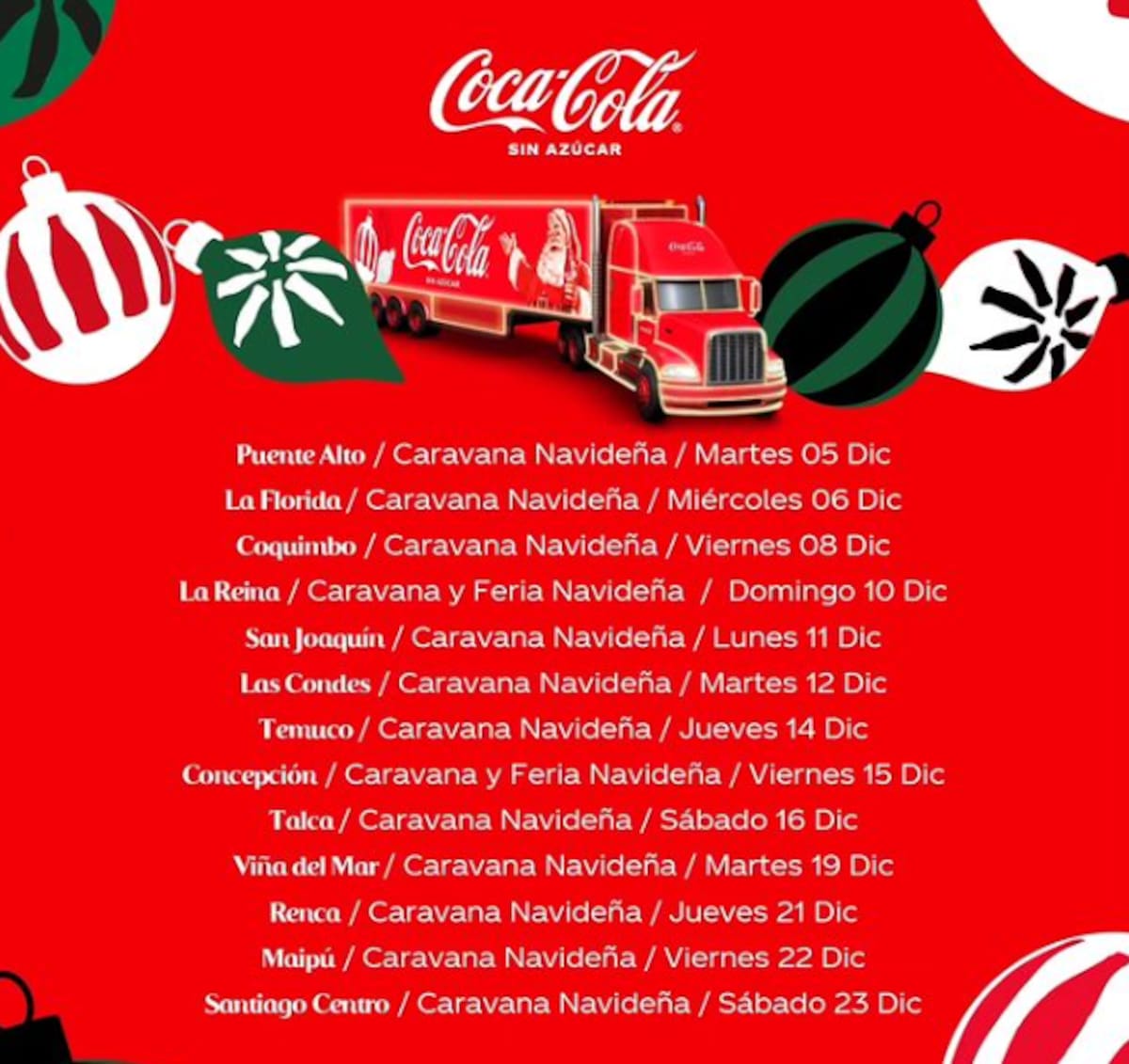 Estas son las comunas y fechas en las funcionará la Caravana Navideña.