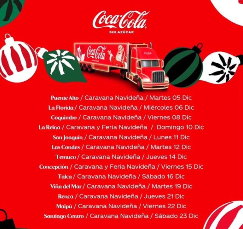 Estas son las comunas y fechas en las funcionará la Caravana Navideña.