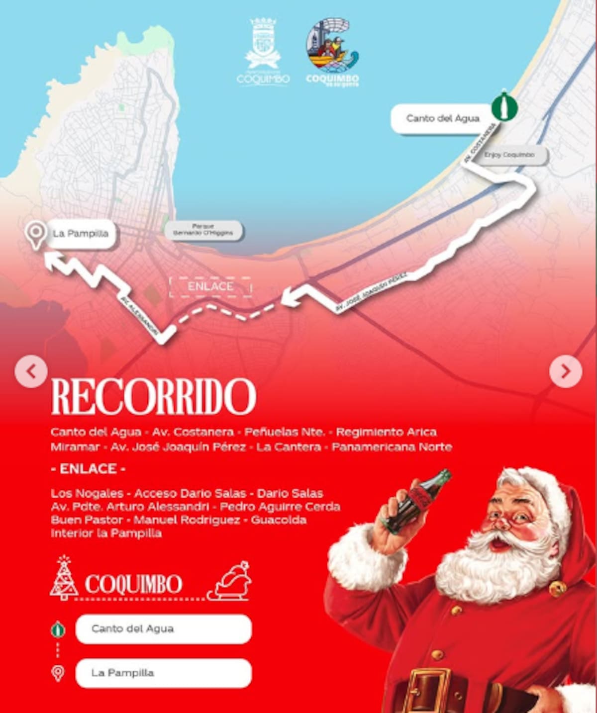 Este recorrido tendrá en la comuna de Coquimbo. Foto: Instagram Municipalidad de Coquimbo.
