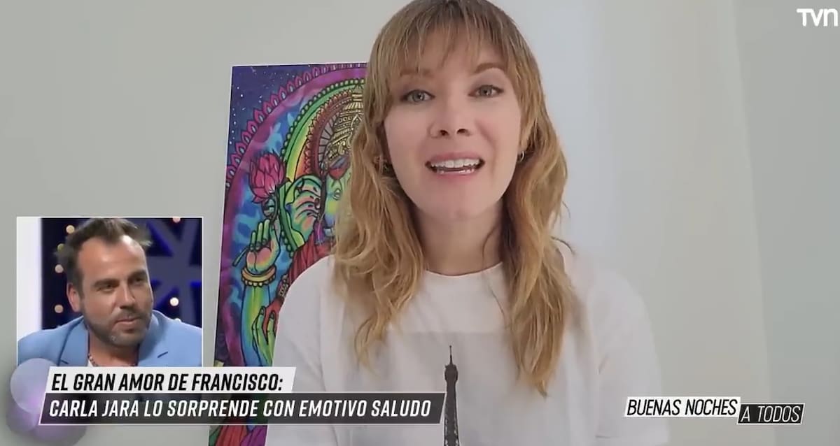 Carla Jara le envió un mensaje a Francisco Kaminski en "Buenas Noches a Todos". Créditos: Pantallazo TVN