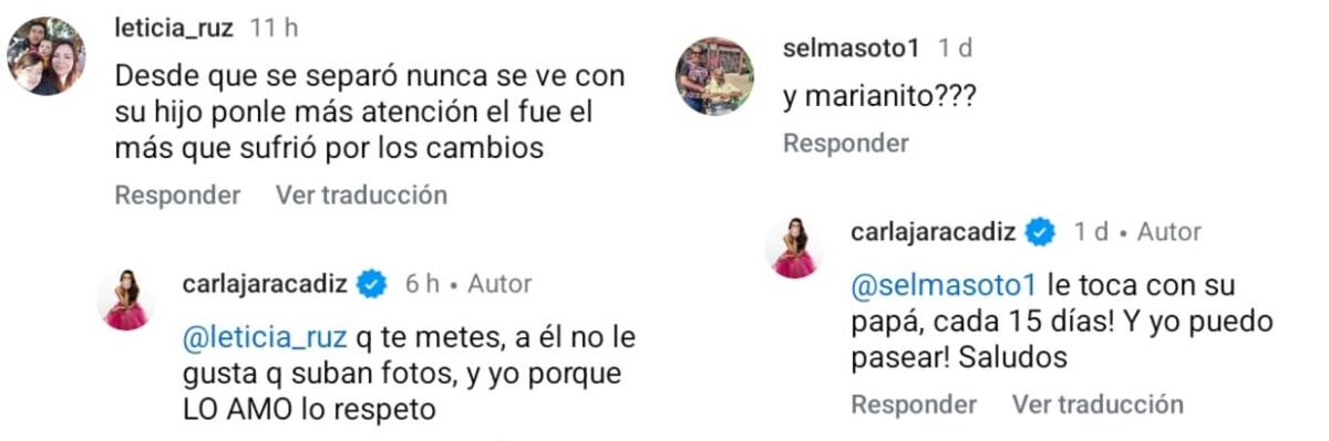 Carla Jara responde a seguidores. Créditos: Instagram