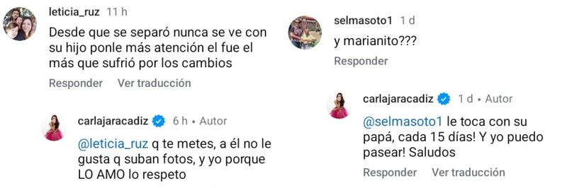Carla Jara responde a seguidores. Créditos: Instagram