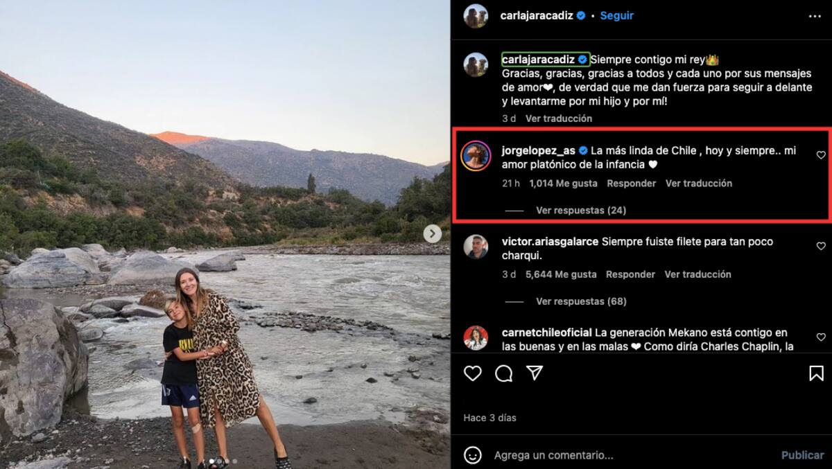 El mensaje de Jorge López para Carla Jara.