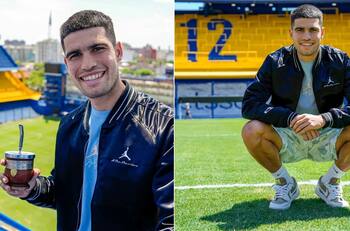 VIDEO | A lo hincha de Boca: Carlos Alcaraz se pasea tomando mate por La Bombonera