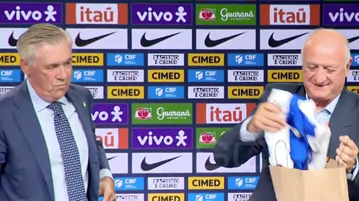 Junto a Scolari: así fue la presentación de Carlo Ancelotti como DT de Brasil