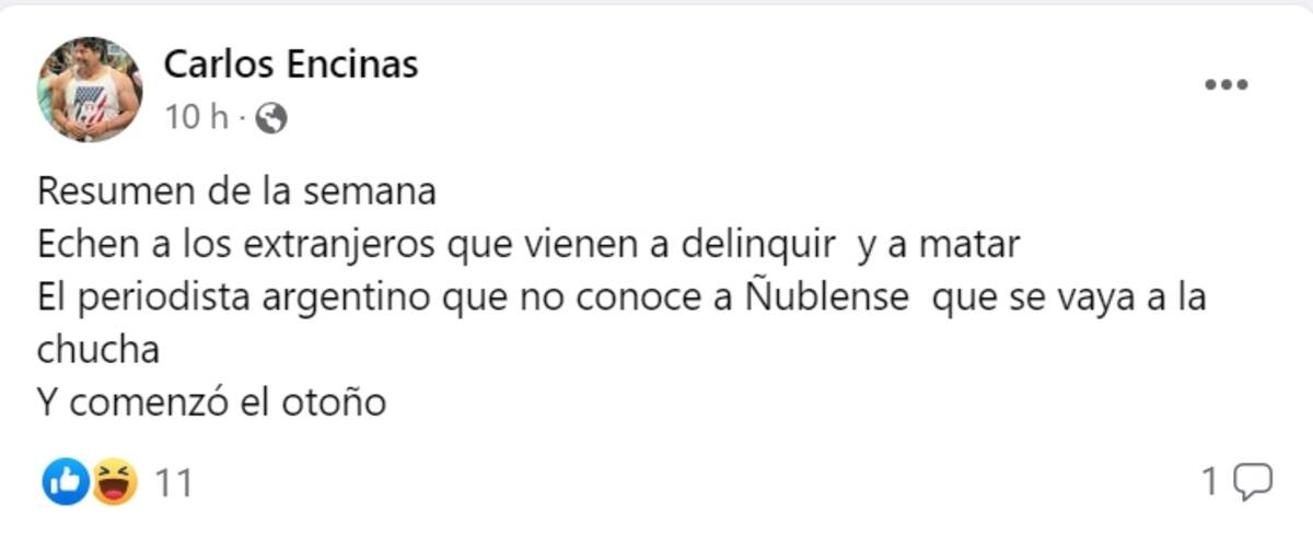 El potente mensaje del polémico DT del fútbol chileno. Foto: Facebook.