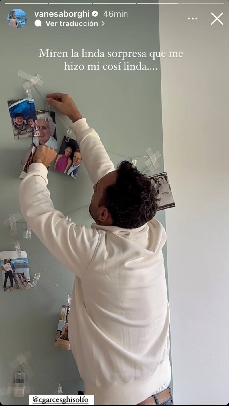Carlos Garcés en las historias de Vanesa Borghi / Créditos: Instagram