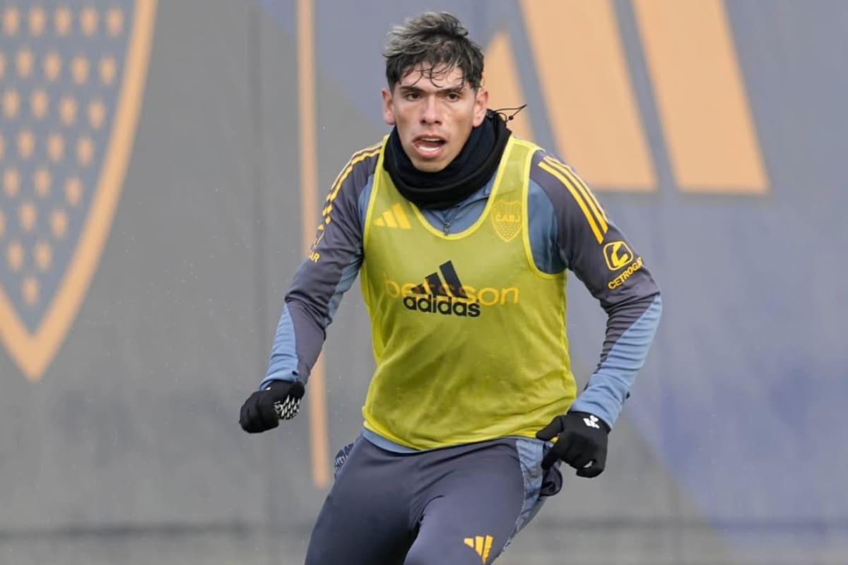 Palacios en entrenamientos con Boca Juniors. Foto: @bocajrs.
