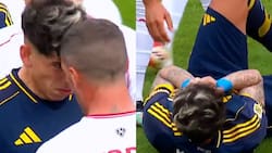 VIDEO | Terminó en el piso: Carlos Palacios protagoniza tenso cruce en Boca Juniors