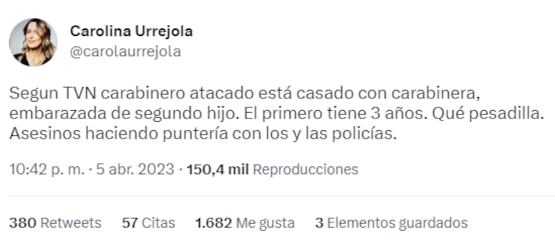 Reaccionó en Twitter.