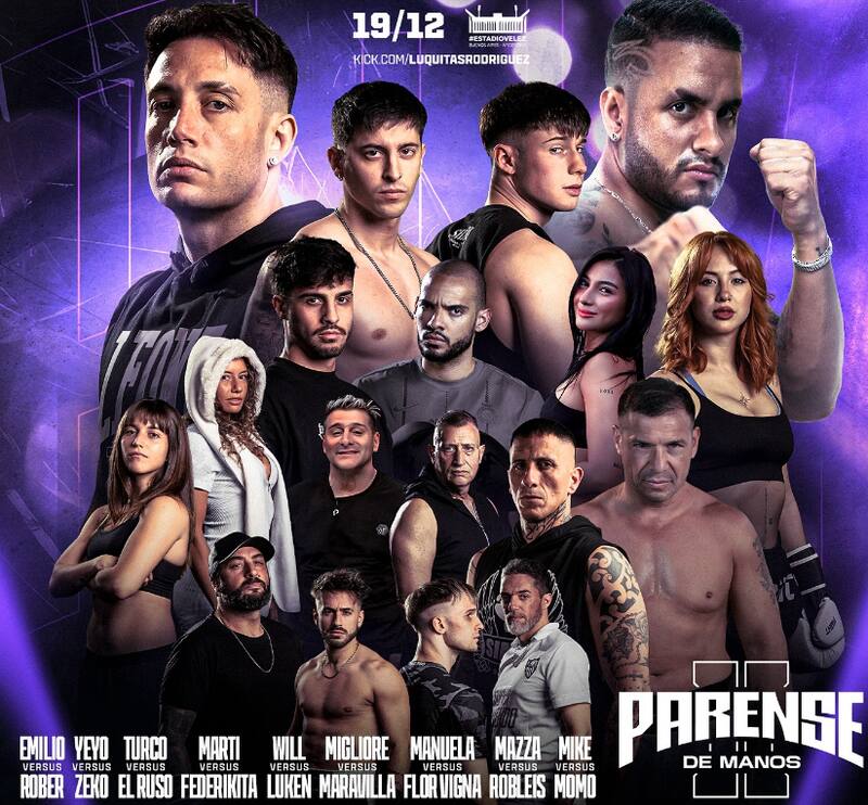 Cartelera del evento "Párense de Manos" que se realizará el 19 de diciembre en el Estadio José Amalfitani.