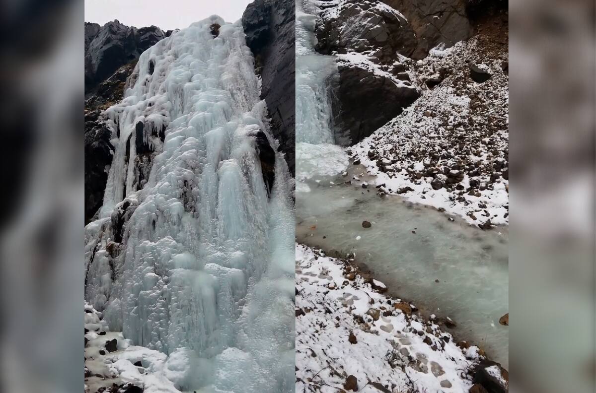 VIDEO | Cascada congelada en el Parque Nacional Cerro Castillo