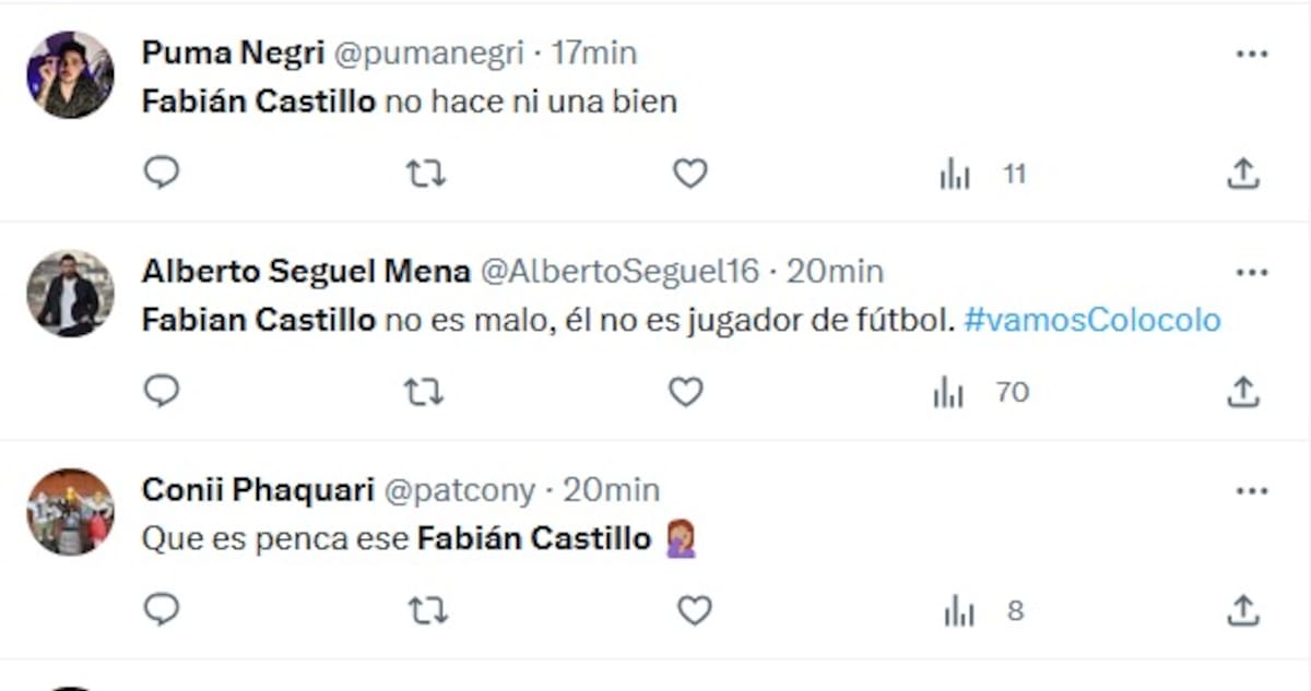 Los mensaje de los hinchas contra Fabián Castillo