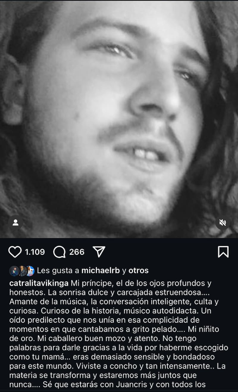 Cata Pulido informó el fallecimiento de su hijo mayor.