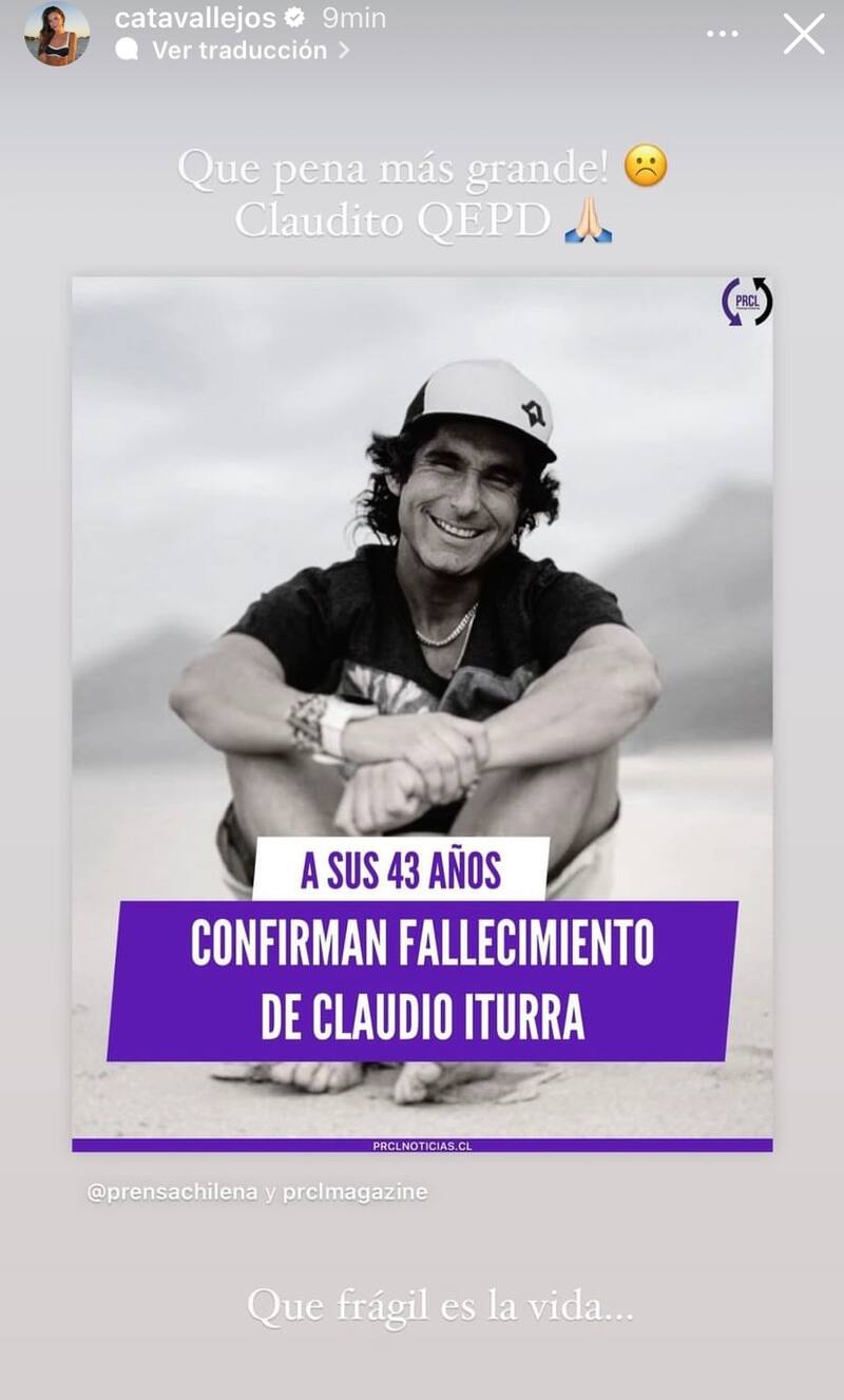 Cata Vallejos envió condolencias a la familia de Claudio Iturra.