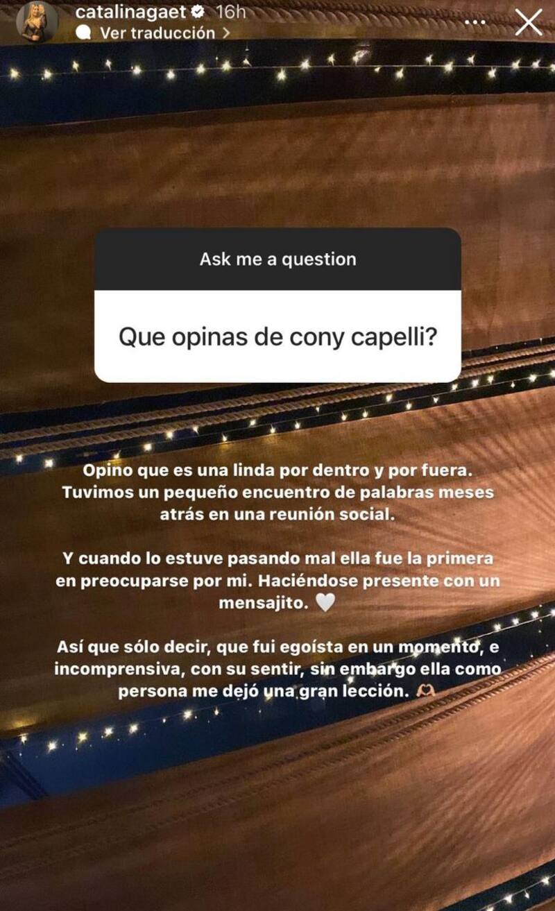 Catalina Gaete revela su actual relación con Constanza Capelli.