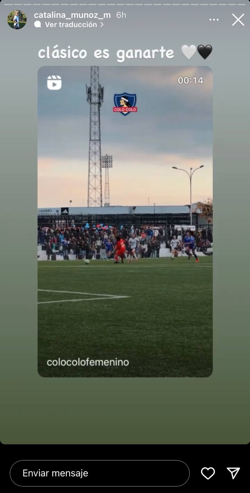 El picante mensaje de Catalina Muñoz: "Clásico es ganarte".