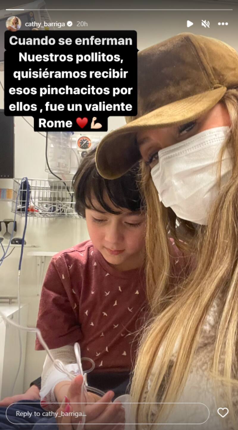 Durante el pasado lunes 24 de julio, Cathy Barriga encendió las alarmas a través de las historias de su cuenta de Instagram al subir una foto junto a su hijo desde un recinto médico.