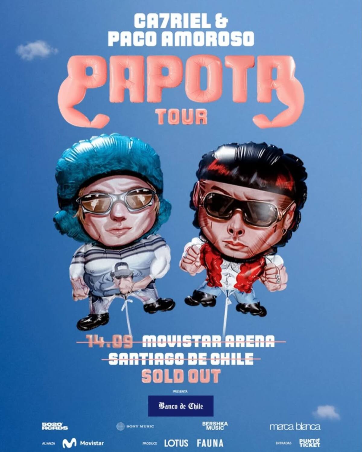 Afiche oficial del concierto de los argentinos en Movistar Arena.