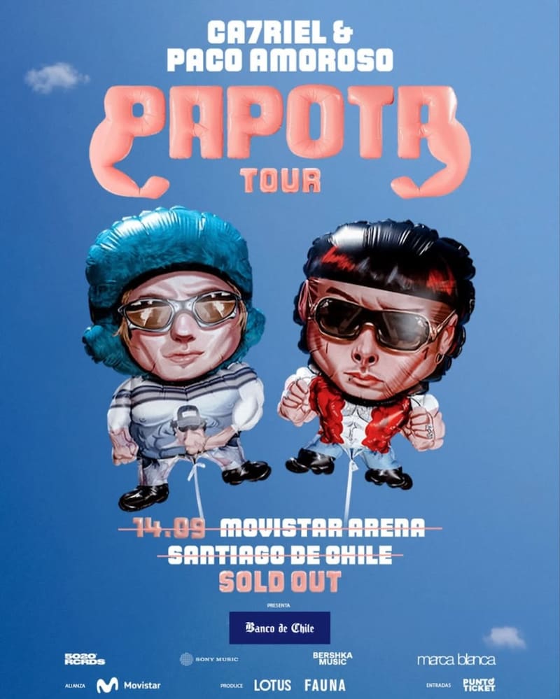 Afiche oficial del concierto de los argentinos en Movistar Arena.