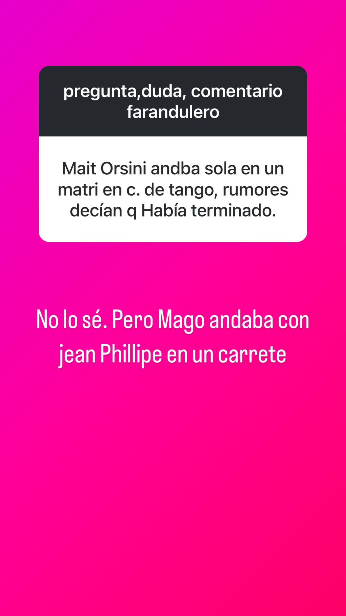 Un seguidor de Cecilia Gutiérrez habla sobre los rumores que rodean a Maite Orsini.