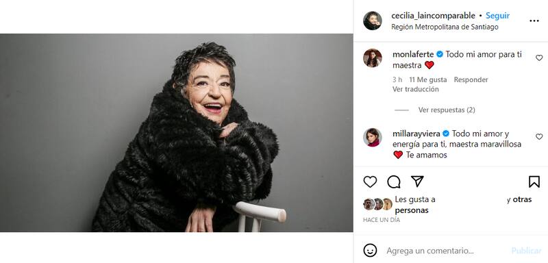 Muestras de apoyo a Cecilia La Incomparable.