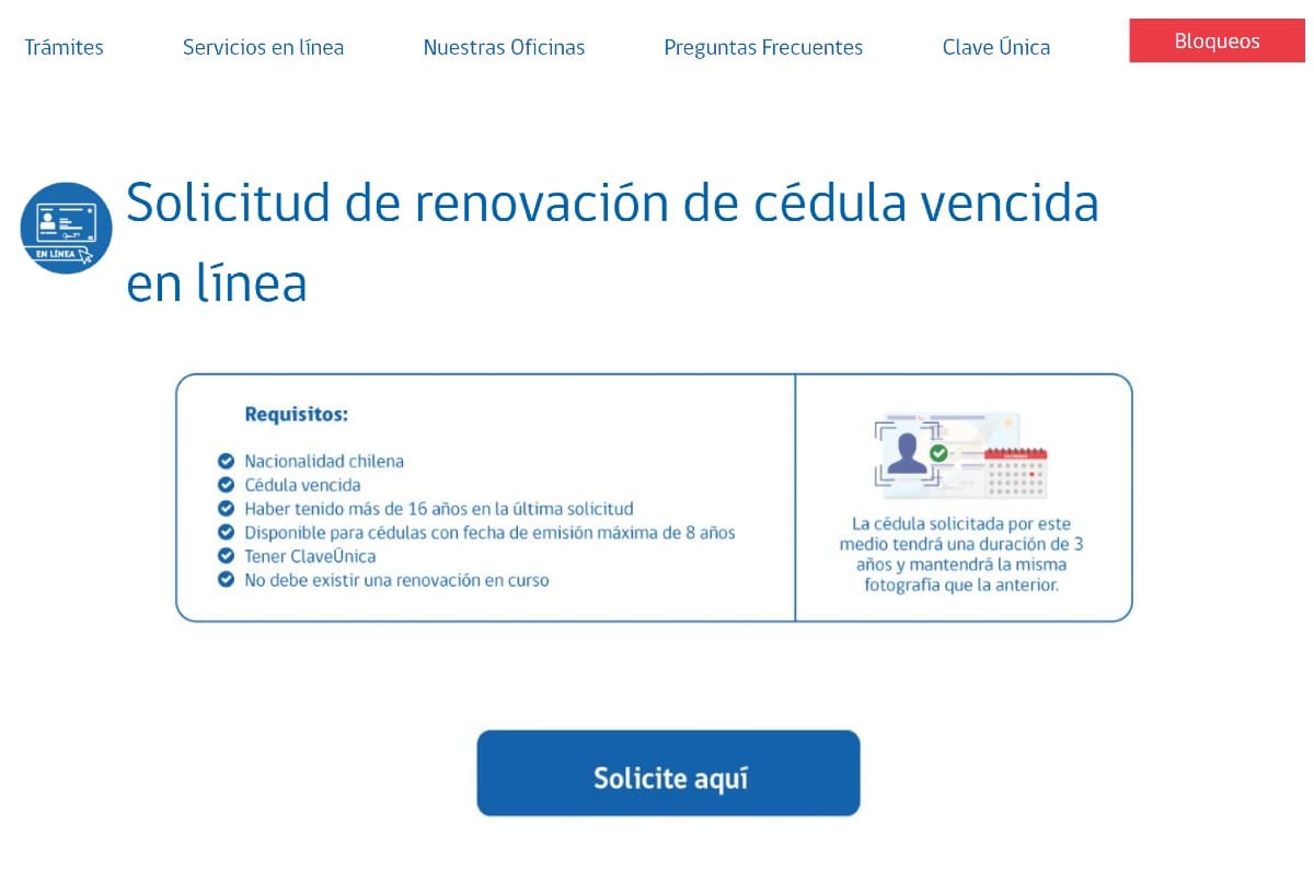 Este documento tiene una vigencia de tres años desde la solicitud en línea.