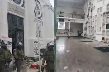 VIDEOS | Cementerio General: Vandalizan tumba de Jaime Guzmán y Mausoleo de Carabineros