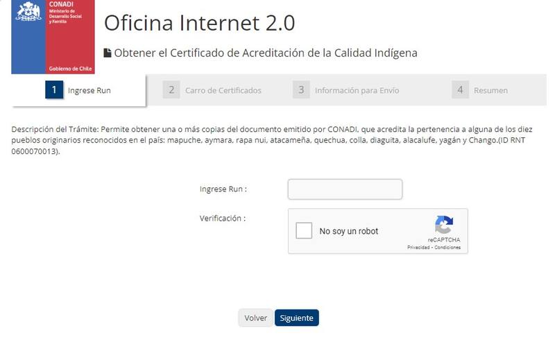 Así se obtiene uno de los certificados de ChileAtiende. Créditos: chileatiende.gol.cl