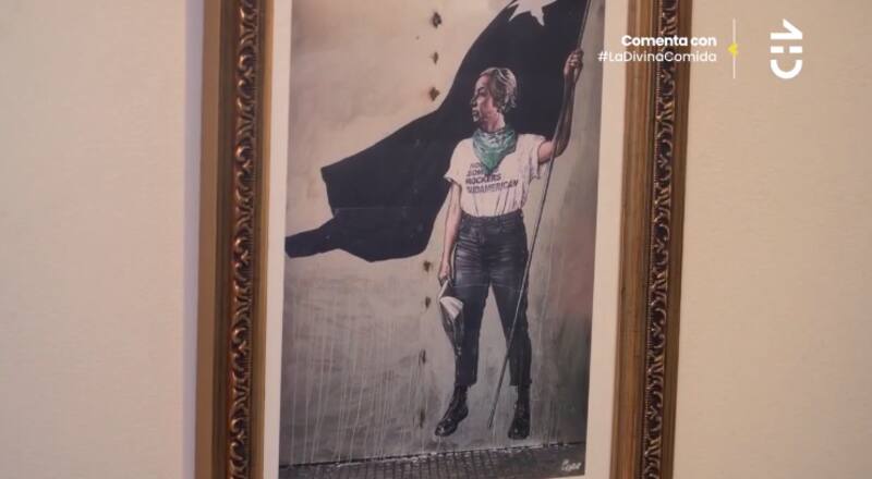 Una ilustración en la casa de César Campos y Diego Barrios. Foto: CHV.