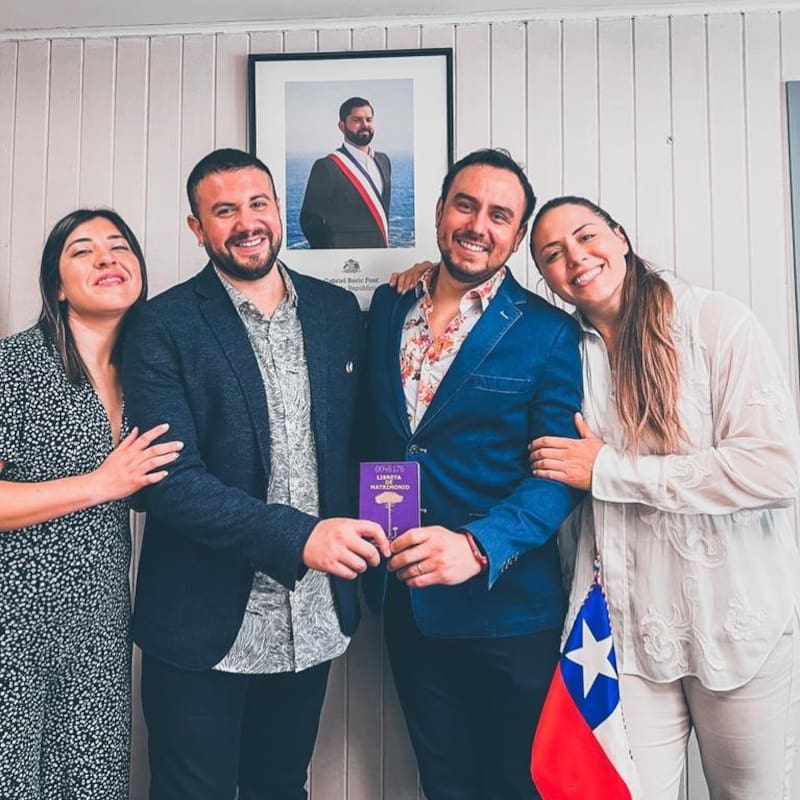 El matrimonio de César Campos y Diego Barrios.