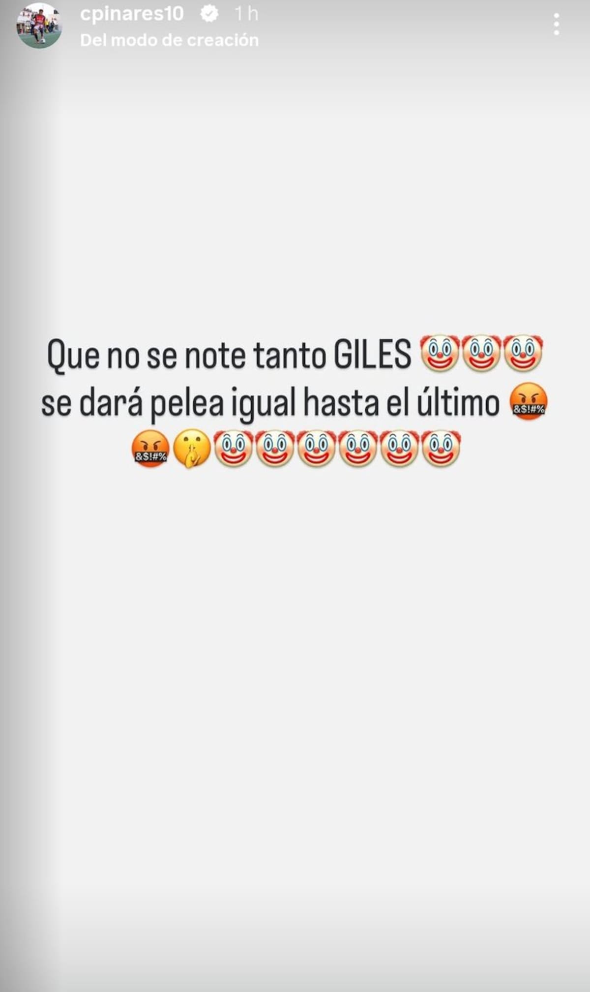 y su descargo en redes sociales.