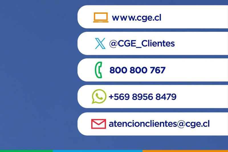 Estos son los canales de atención de CGE.