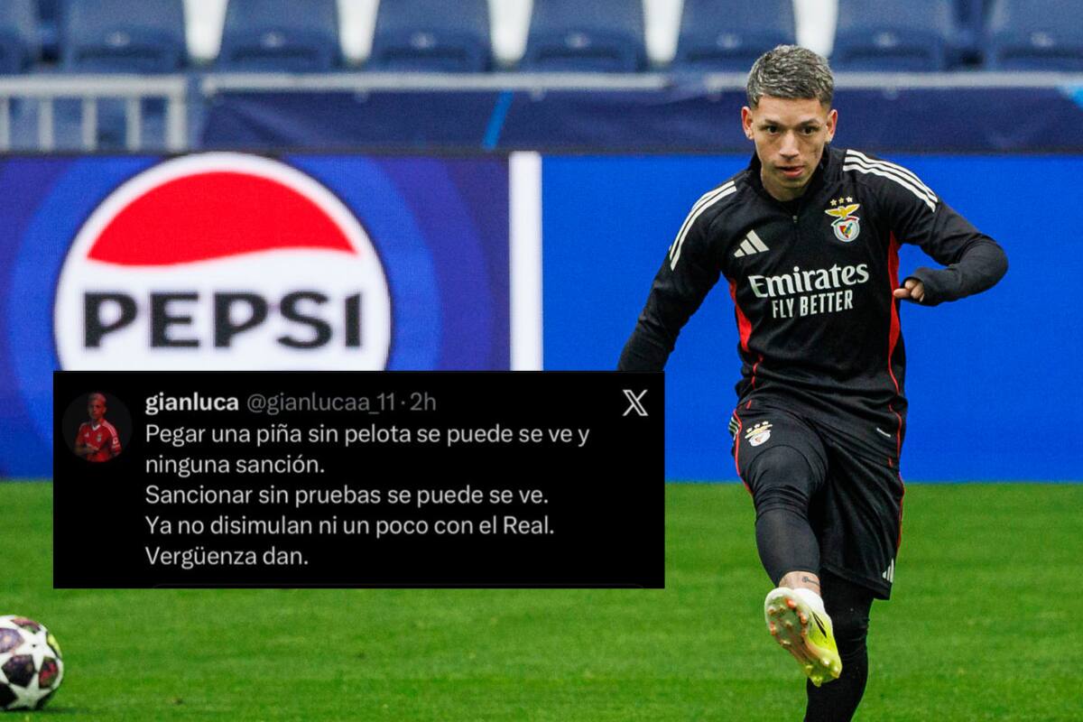 Gianluca Prestianni reaccionó en redes sociales tras el castigo de la UEFA. Foto: EFE.