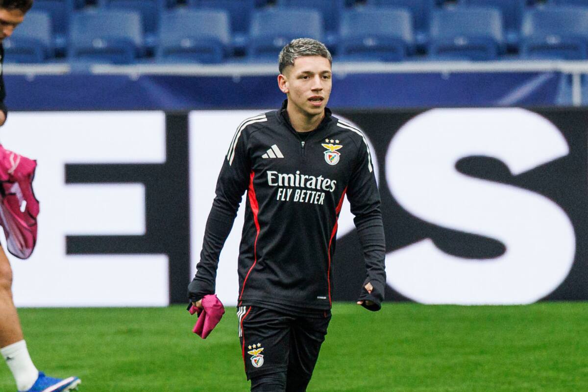 Gianluca Prestianni, en la previa del duelo entre Real Madrid y Benfica. Foto: EFE.