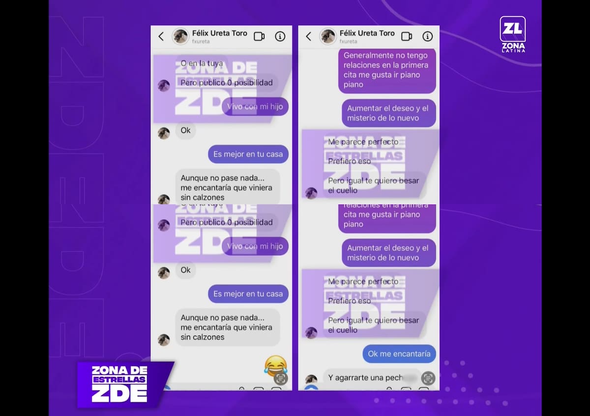 Este es parte del supuesto chat de Félix Ureta con una mujer desconocida mientras se encontraba con Raquel Argandoña