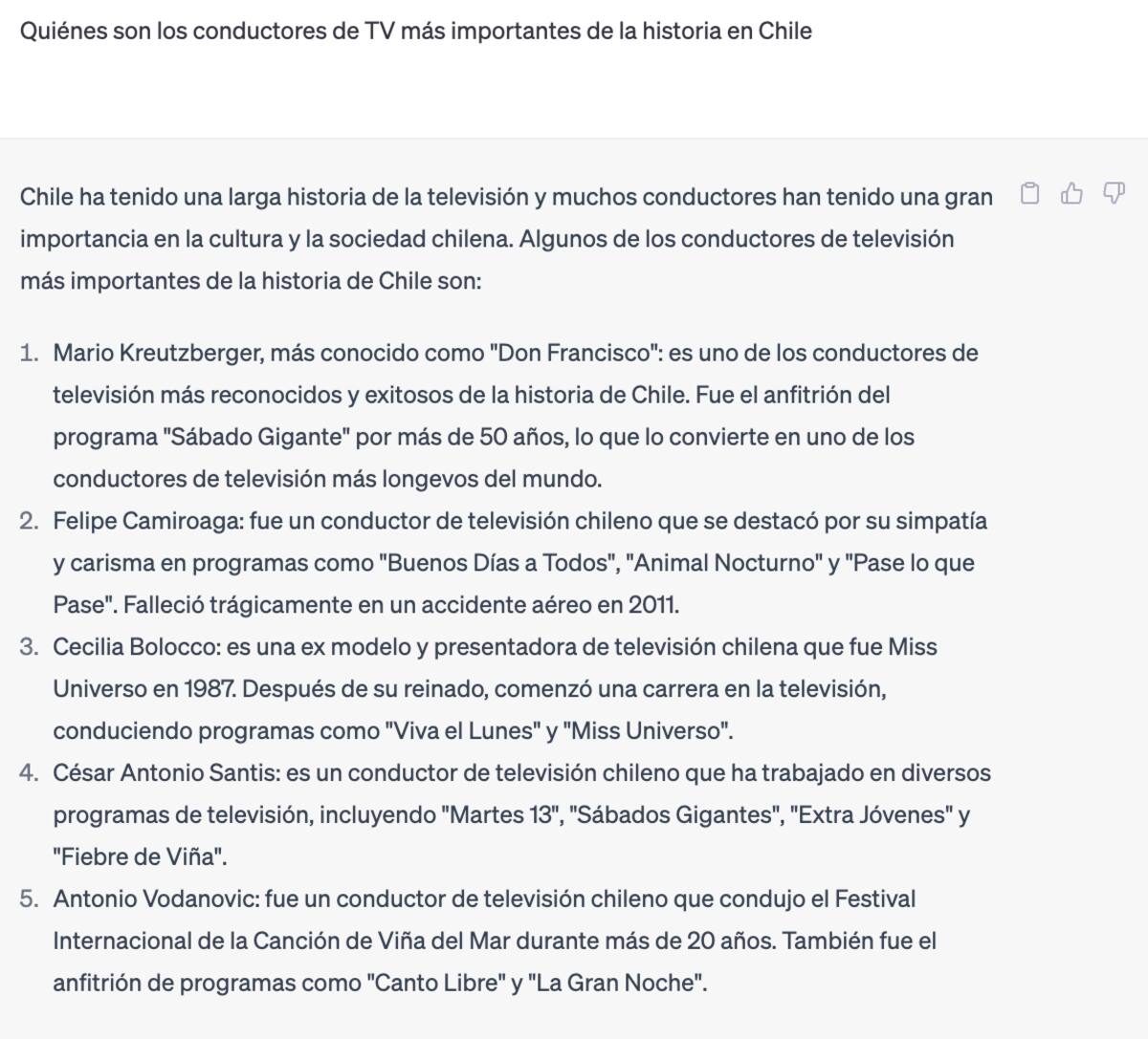 Esta es la respuesta que nos entregó el Chat GPT.