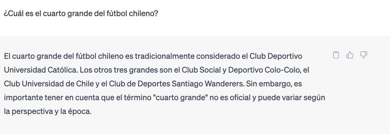 La respuesta más soprendente: La UC cuarto grande y Wanderers entre los tres primeros