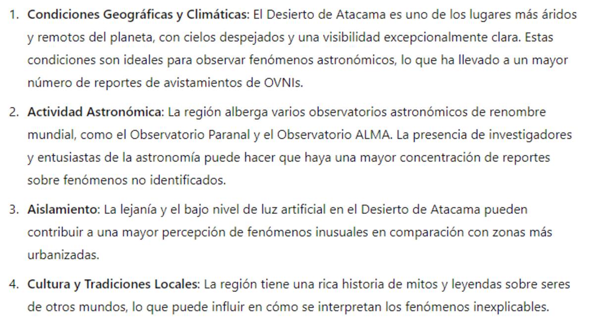 La respuesta dada por la IA.